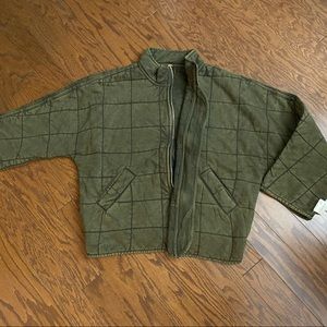 NWT 😍 BLOGGER FAVE! Free people quilted dolman jacket green size medium